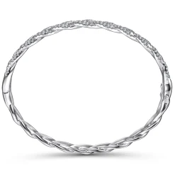Gabriel & Co. 14K White Gold Diamond Pave Braided Bangle