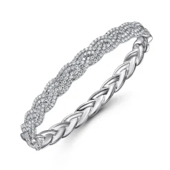 Gabriel & Co. 14K White Gold Diamond Pave Braided Bangle