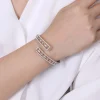 Online Gabriel & Co. 18K White Gold Diamond Pave Bypass Bangle with Geometric Stations