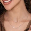 Outlet Gabriel & Co. 14K White Gold Diamond Pave Curved Bar Necklace