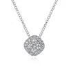 Clearance Gabriel & Co. 14K White Gold Diamond Pave Cushion Pendant Necklace