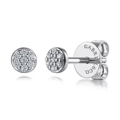 Online Gabriel & Co. 14K White Gold Diamond Pave Disk Stud Earrings