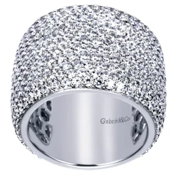 Clearance Gabriel & Co. 18K White Gold Diamond Pave Domed Ring