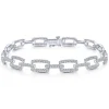 Outlet Gabriel & Co. 14K White Gold Diamond Pave Rectangular Link Tennis Bracelet