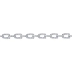 Outlet Gabriel & Co. 14K White Gold Diamond Pave Rectangular Link Tennis Bracelet