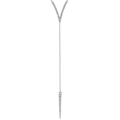 Hot Gabriel & Co. 14K White Gold Diamond Pave V and Spike Y Necklace