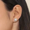 New Gabriel & Co. 14K White Gold Diamond Pearl Earrings