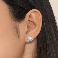 New Gabriel & Co. 14K White Gold Diamond Pearl Earrings