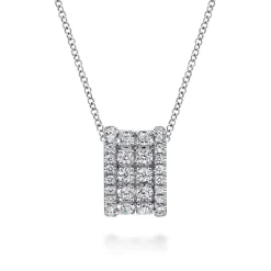 New Gabriel & Co. 14K White Gold Diamond Pendant Necklace