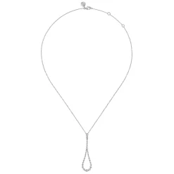 Best Gabriel & Co. 14K White Gold Diamond Pendant Teardrop Necklace