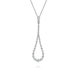 Best Gabriel & Co. 14K White Gold Diamond Pendant Teardrop Necklace