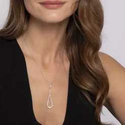 Best Gabriel & Co. 14K White Gold Diamond Pendant Teardrop Necklace