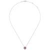 Gabriel & Co. 14K White Gold Diamond Ruby Clover Pendant Necklace