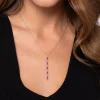 Sale Gabriel & Co. 14K White Gold Diamonds and Marquise Ruby Vertical Bar Necklace