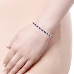Online Gabriel & Co. 14K White Gold Diamond Sapphire Tennis Bracelet