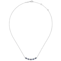New Gabriel & Co. 14K White Gold Diamond Sapphire Necklace
