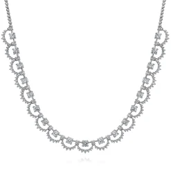 Online Gabriel & Co. 18K White Gold Diamond Scalloped Necklace