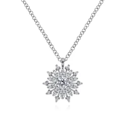 Clearance Gabriel & Co. 14K White Gold Diamond Snowflake Pendant Necklace
