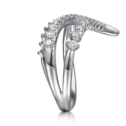 Outlet Gabriel & Co. 14K White Gold Diamond Spike Bypass Ring