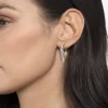 Sale Gabriel & Co. 14K White Gold Diamond Spike Bypass Hoop Earrings