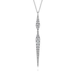Best Gabriel & Co. 14K White Gold Diamond Spike Drop Pendant Necklace