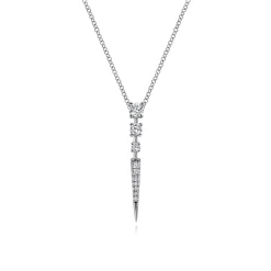 Gabriel & Co. 14K White Gold Diamond Spike Pendant Drop Necklace