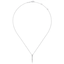 Gabriel & Co. 14K White Gold Diamond Spike Pendant Drop Necklace