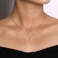 Hot Gabriel & Co. 14K White Gold Diamond Spike Pendant Necklace