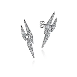 New Gabriel & Co. 14K White Gold Diamond Spike Stud Earrings