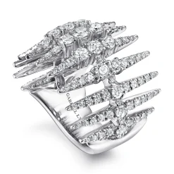 Discount Gabriel & Co. 18K White Gold Diamond Spike Wide Band Ring