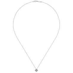 Outlet Gabriel & Co. 14K White Gold Diamond Square Pendant Necklace