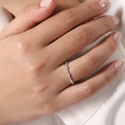 Clearance Gabriel & Co. 14K White Gold Diamond Stackable Ring-Bujukan