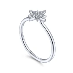 Sale Gabriel & Co. 14K White Gold Diamond Starburst Ring