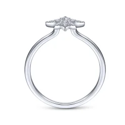 Sale Gabriel & Co. 14K White Gold Diamond Starburst Ring