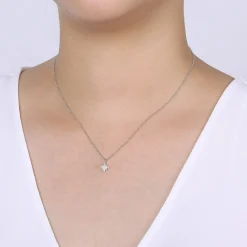 Clearance Gabriel & Co. 14K White Gold Diamond Starburst Pendant Necklace