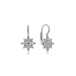 Gabriel & Co. 14K White Gold Diamond Star Drop Earrings