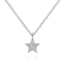 Discount Gabriel & Co. 14K White Gold Diamond Star Pendant Necklace