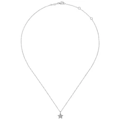 Discount Gabriel & Co. 14K White Gold Diamond Star Pendant Necklace
