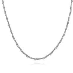 Sale Gabriel & Co. 18K White Gold Diamond Statement Necklace