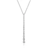 New Gabriel & Co. 14K White Gold Diamond Station Bar Pendant Necklace