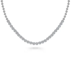 Outlet Gabriel & Co. 14K White Gold Diamond Station Necklace