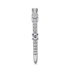 Online Gabriel & Co. 14K White Gold Diamond Station Stackable Ring
