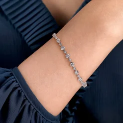 Best Gabriel & Co. 18K White Gold Diamond Station Tennis Bracelet