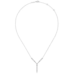 Online Gabriel & Co. 14K White Gold Diamond Station Y Necklace