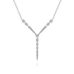 Online Gabriel & Co. 14K White Gold Diamond Station Y Necklace