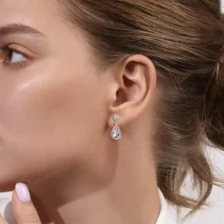 Online Gabriel & Co. 14K White Gold Diamond Stud Drop Earrings