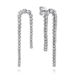 Discount Gabriel & Co. 14K White Gold Diamond Stud Drop Earrings