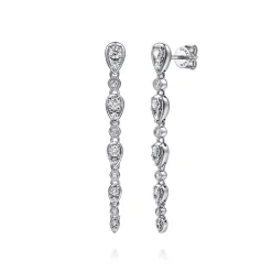 Gabriel & Co. 14K White Gold Diamond Stud Drop Earrings