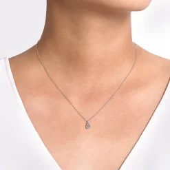 Clearance Gabriel & Co. 14K White Gold Diamond Teardrop Pendant Necklace