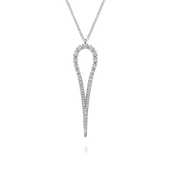 Clearance Gabriel & Co. 14K White Gold Diamond Teardrop Drop Necklace